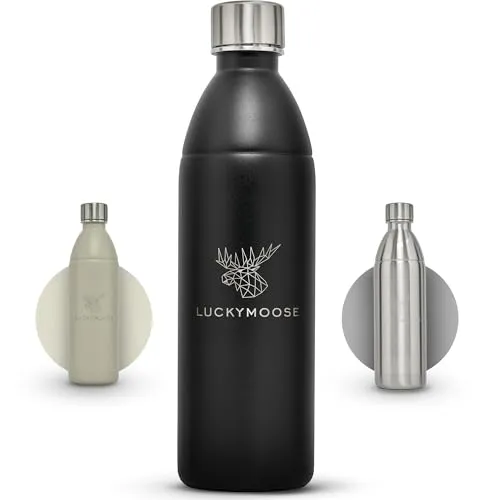 Luckymoose Infinity Edelstahlflasche (1,1L) für SodaStream DUO & TERRA – Robuste und spülmaschinenfeste Flasche - Hochwertige 304 Edelstahlflasche für SodaStream, bruchsicher und hygienisch. Mit 1,1L Volumen ideal für den täglichen Einsatz und nachhaltig ohne Plastik. Perfekt für Zuhause und unterwegs.