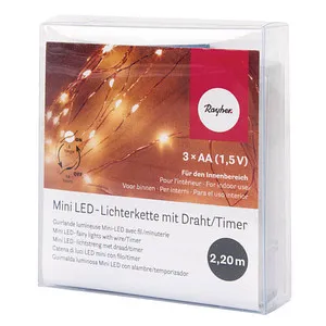 Rayher Mini LED 20er LED Lichterkette weiß 2,2 m, 1 St.