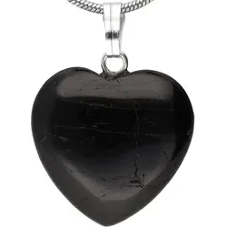 Turmalin (Schörl) Herzanhänger | 2x2 cm in schwarz von Lebensquelle Plus