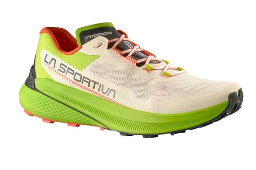 La Sportiva Prodigio Antique White (44) - Laufschuhe mit maximaler Dämpfung und Energierückgabe, ideal für Ultraläufer. Der innovative XFLow-Schaumstoff sorgt für Komfort und Stabilität auf jedem Terrain.