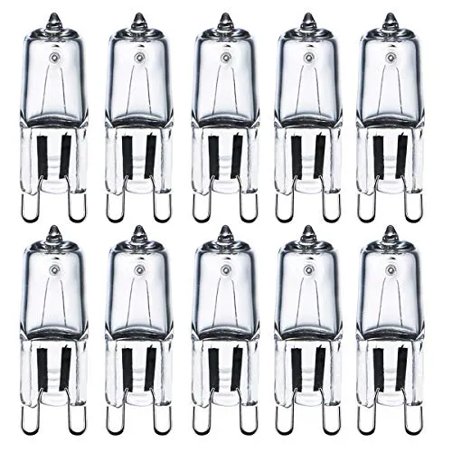 Comyan G9 Halogenlampen 230V 28W (29W) 2800K Warmweiß, G9 Halogen Leuchtmittel Dimmbar for Wandlampe, Leuchter, Stehlampe, 10er Pack