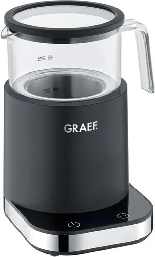 Graef MS 902 schwarz matt - Elektrischer Milchaufschäumer mit 400 ml Fassungsvermögen, für perfekten Milchschaum zuhause