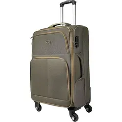 My Travel Bag 3090 - Leichter 4-Rollen Trolley Koffer in Khaki M - Koffer mit 360° Rollen-System, extra stabil und mit Sicherheits-Zahlenschloss. Ideal als Handgepäck mit erweiterbarem Volumen um 20%.