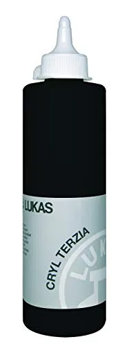 LUKAS CRYL TERZIA 500 ml - Acrylfarbe in Studien-Qualität - Farbton Elfenbeinschwarz