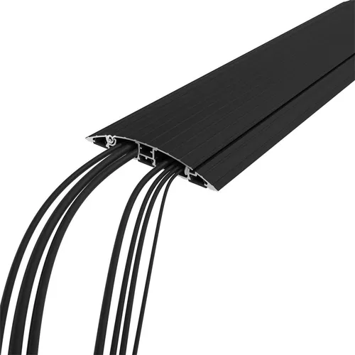 Dataflex Kabelbrücke Addit 31.433 - 2 Kanal, 180 cm - Kabelführung für Innenbereiche, überfahrbar bis 500 kg, mit rutschfester Oberfläche und aufklappbarer Abdeckung für einfaches Einlegen.