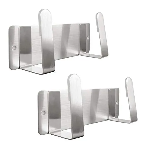 YOUGRIDDA Topfdeckelhalter, An der Wand befestigte 304 Edelstahl-Wannen-Deckel-Organisator-Halter, 3M selbstklebend, Küchen-Kochgerät-Werkzeug (Silber(2er-Set))