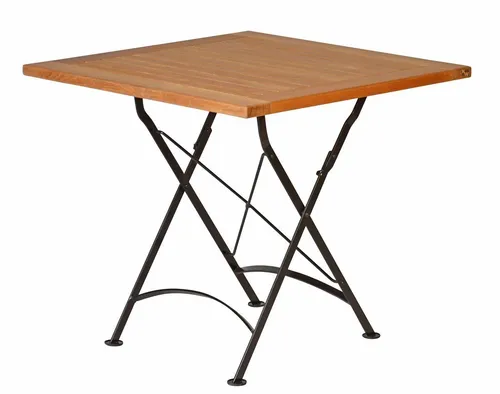 Kai Wiechmann Klapptisch Premium Teak 80 x 80 cm - Wetterfester Balkontisch aus hochwertigem Teakholz mit pulverbeschichtetem Stahlgestell. Ideal für ganzjährige Nutzung im Freien, bietet Platz für 2 bis 4 Personen.