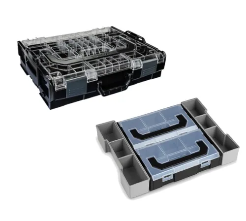 Bosch Sortimo L-Boxx 102 anthrazit mit transparentem Deckel - Werkzeugaufbewahrungsbehälter mit herausnehmbaren Einsätzen, ideal für individuelles Organisieren und kompatibel mit allen Bosch Sortimo Systemen.