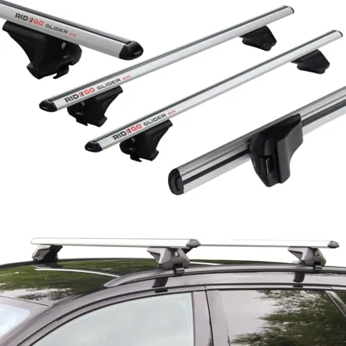 RIDIGO Dachträger für Volvo V60 1 I 2011-2018 mit geschlossener (integrierter) Dachreling Silber