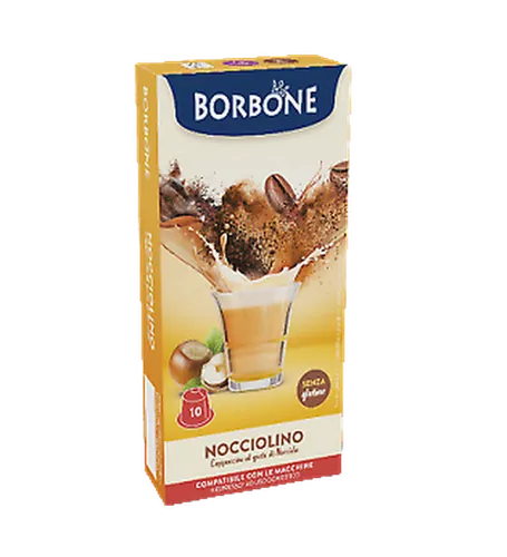 HASELNUSSKAFFEE CAFFÈ BORBONE NOCCIOLINO - 10 NESPRESSO KOMPATIBLE KAPSELN 7g