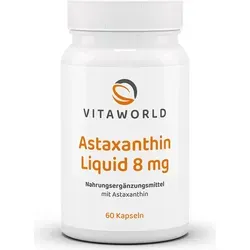 Vitaworld Astaxanthin Liquid 8 mg | 60 Kapseln - Nahrungsergänzungsmittel mit natürlichem Astaxanthin, unterstützt die Zellgesundheit und wirkt als starkes Antioxidans, hergestellt in Deutschland.