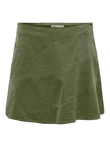 ONLY Cordrock ONLMOXIE HW CORD SKATER SKIRT CC PNT in grün von ONLY