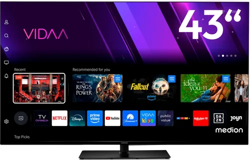 MEDION X14370 (MD 30706) - 43 Zoll UHD Smart TV, 4K Ultra HD mit Dolby Vision und Dolby Atmos für ein Kinoerlebnis zuhause
