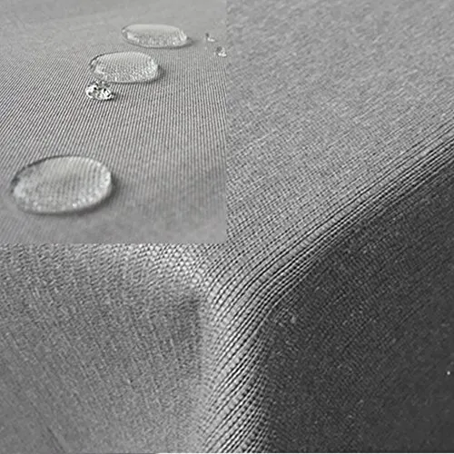 JEMIDI Gartentischdecke 110x110cm wasserabweisend - Outdoor Tischdecke abwaschbar eckig - Garten Tischtuch wetterfest - Leinenlook Hellgrau