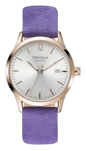 Orphelia Fashion Damen Analog Armbanduhr Suede Violett OF711820