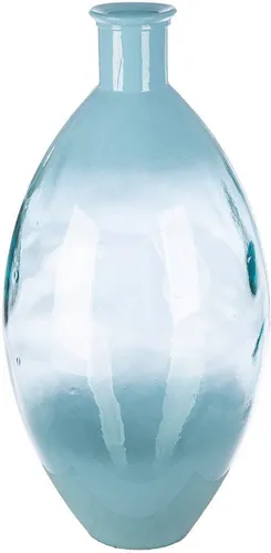 GILDE Dekovase NOVELLE - blaue Glasvase - Elegante bauchige Blumenvase aus Glas, Höhe 59 cm, ideal für stilvolle Tischdeko und als Blickfang in jedem Raum.