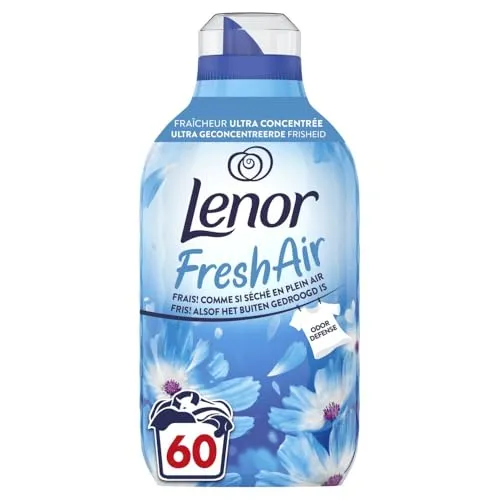 Lenor Fresh Air Weichspüler 60 Waschgänge, Morgenfrische, Geruchsschutz, ultra-konzentrierte Frische, hergestellt in Frankreich