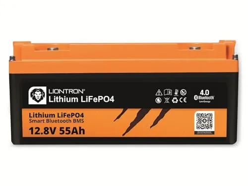 LIONTRON LiFePO4 12,8V 55Ah LX; 704Wh; >3000 Zyklen bei 90% Entladungstiefe (DOD) mit BMS und Bluetooth Überwachung; für Wohnmobil oder Boot 350x170x162mm - LISMART1255LX