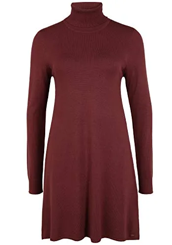 OXMO Winala Damen Strickkleid Feinstrickkleid Kleid mit Rollkragen, Größe:L, Farbe:Chocolate Truffle (191526)