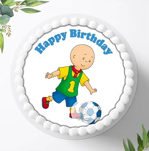 Für den Geburtstag ein Tortenbild, Zuckerbild mit dem Motiv: Caillou, Essbares Foto für Torten, Fondant, Tortenaufleger Ø 20cm, 0632w