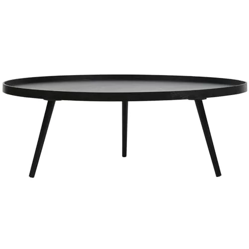 WOOOD Mesa Runder Couchtisch - Moderner Beistelltisch aus MDF Holz, 36x100x100 cm, Schwarz - WOOOD Mesa Beistelltisch in Schwarz, gefertigt aus robustem MDF und Kiefernholz. Ideal für jeden Wohnbereich, einfach zu reinigen und schnell montierbar. Kombinieren Sie verschiedene Größen für einen besonderen Look!