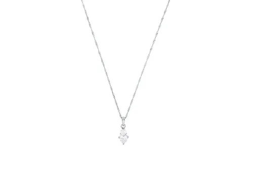 Amor Schmuck 925 Sterling Silber Damen mit Herz-Anhänger - Kette für Damen, 42 cm lange Singapurkette mit funkelndem Zirkonia-Herz-Anhänger, ideal als Geschenk für besondere Anlässe wie Geburtstag oder Valentinstag.