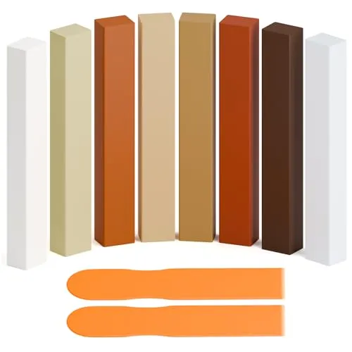 Hartwachs Reparaturset 10 Stück für Laminat, Holz und Möbel | Reparaturset mit Hartwachs zur Ausbesserung von Kratzern und Löchern auf Laminat, Parkett, Holz, Vinyl und Möbeln.