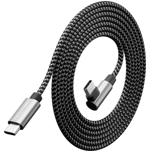 deleyCON 0,5m USB C Kabel 1x 90° Gewinkelt PD3.0 (60W Schnellladekabel) Kurzes 50cm USB-C auf USB-C Ladekabel für iPhone 16 15 Pro Max Samsung S24 S23 S22 Pixel iPad Pro MacBook Air Tablets Switch PS5