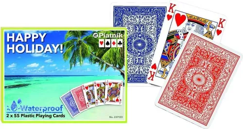 Piatnik Spiel 2371 - Happy Holiday Spielkarten, 2x 55 Blatt für spannende Familienspiele, ab 8 Jahren geeignet