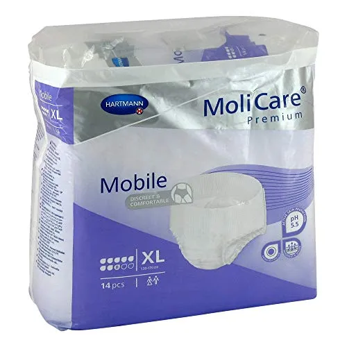 MOLICARE Premium Mobile 8 Tropfen Gr.XL 14 St - Inkontinenzeinlagen, besonders saugfähig und ideal für aktive Menschen, die Wert auf Mobilität legen.