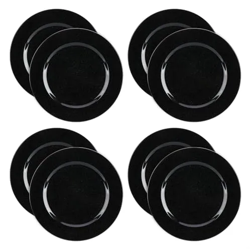 com-four® 8x Platzteller als Tischdekoration - wiederverwendbare Unterteller als Tischdekoration - funkelnde Dekoteller für Hochzeit, Weihnachten - Ø 33 cm Servierplatten