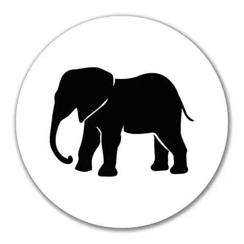 Huuraa Aufkleber Elefant Silhouette Geschenk 10cm Sticker Elefant Geschenkidee