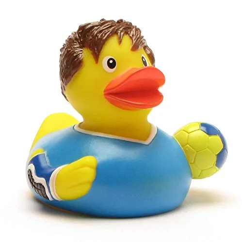 Duckshop I Badeente Handball I Quietscheente I L: 8 cm I Quietscheentchen I Geschenk für Sportler I Präsent Sammler
