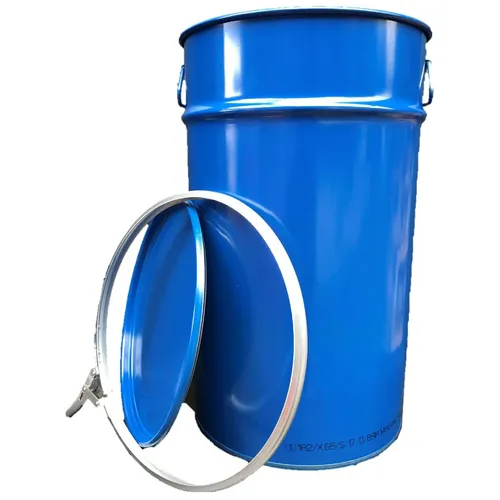 Liter Hobbock / Deckelfass Stahlfass Fass Mülleimer Eimer NEU Blau 60