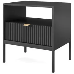 Masseno Nachttisch STELLARE Nachtschrank Beistelltisch für Schlafzimmer 54 x 56 x 39 cm Schwarz
