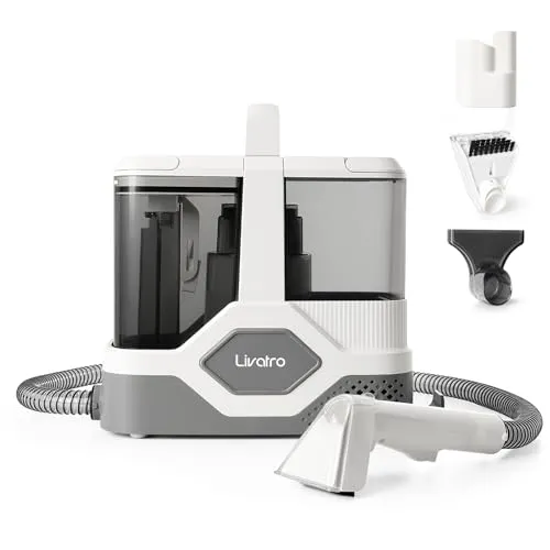 Livatro Polsterreiniger Gerät Nasssauger Waschsauger Teppichreiniger, 600W, 16KPa, 2,3L Wassertank, Selbstreinigung, Kompakter Nasssauger Polsterreiniger, Für Teppich, Sofa, Vorleger, Polster, Treppen