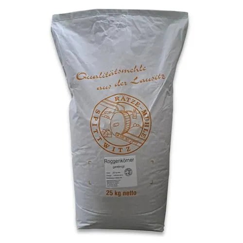 Roggenkörner 25kg von Rätze-Mühle gereinigte ganze Körner von regionalem, naturbelassenem Roggen
