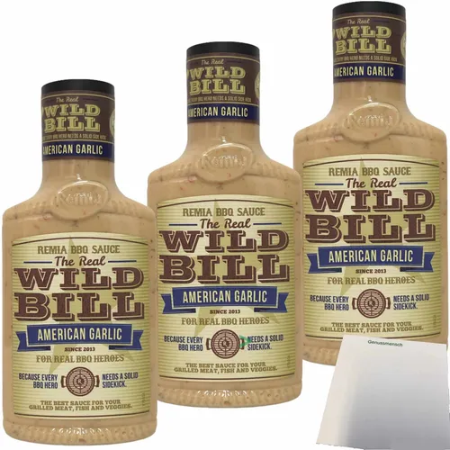 REMIA Wild Bill American Garlic Sauce Knoblauch Grillsauce 3x450ml usy Block