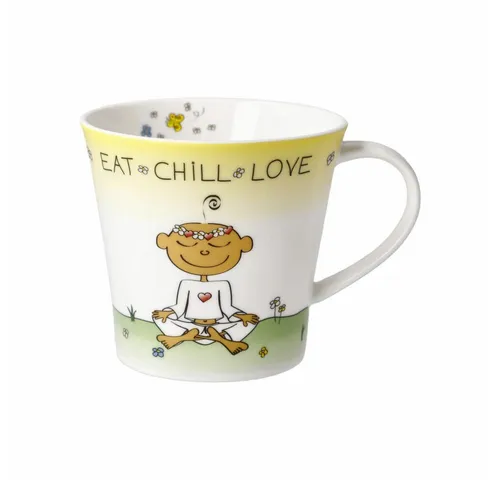 Goebel Tasse Der kleine Yogi Eat Chill Love, Fine Bone China