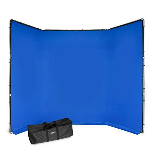 Chroma Key FX 4m x 2.9m Background Kit Blue - Hintergründe für Fotostudios: Das größte wiederverwendbare Chromakey-Kit mit einer beeindruckenden bearbeitbaren Fläche von 11,2 m², ideal für kreative Inhalte.