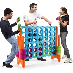 COSTWAY Vier-Gewinnt Spiel - Riesiges Denkspiel für spannende Familienabende - Großes 4-Gewinnt Spiel für drinnen und draußen. Fördert spielerisch Teamgeist und Motorik. Hochwertige Materialien garantieren Sicherheit und Langlebigkeit. Leicht zu transportieren und schnell aufzubauen!