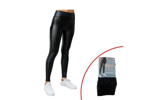 VewoTex Leggings Damen Leggings Wet Look Schwarz » High-Waist Lederoptik Yogahose (Kein Set, 1-tlg., Einzelne Leggings) » Kunstleder-Leggings Formender Effekt