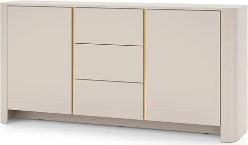 FURNLUX Anrichte Bari Gold Und Beige 168cm / Hauptfarbe: Beige / Abmessungen: 168 x 84 x 39 cm