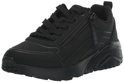 Skechers Umo Lite Jungen Sportschuh Schwarz, Größe 34 - Sneaker mit praktischem seitlichen Reißverschluss für schnelles An- und Ausziehen, ideal für aktive Kinder. Komfortable Skechers Air-Cooled Memory Foam Innensohle für den ganzen Tag.