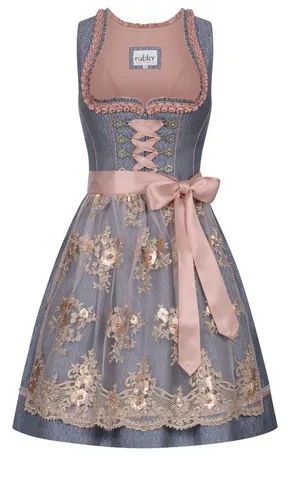 Nübler Dirndl Mini Dirndl Gerhild in Rauchblau von Nübler