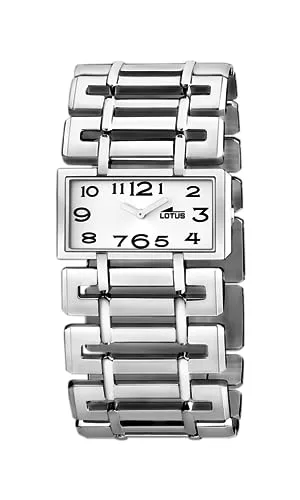 Lotus Damen Uhr Analoge aus Edelstahl 316L Silber - Quarzwerk - Damenuhr - Mineralglas Hochresistent - Special Prices 15434/7