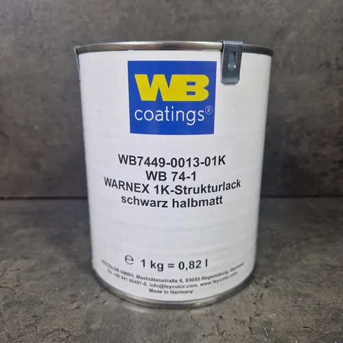 WARNEX Strukturlack SCHWARZ halbmatt 1kg - Vielseitiger Boxenlack - Lacke: Hochwertiger, lösungsmittelfreier Strukturlack in halbmatt schwarz für Innen und Außen, wasserverdünnbar und ideal für kreative Projekte.