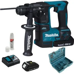 Makita Bohrhammer DHR171RAX3 - 18V Akku, 2x 2,0Ah Akkus, 1,2 Joule Schlagkraft, inkl. 65-teiligem Zubehör und robustem Werkzeugkoffer