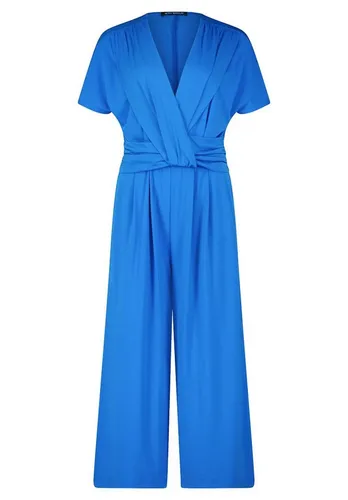 Betty Barclay Jumpsuit Damen blau, 42 773542-0001-00420 - Eleganter Jumpsuit für Damen in Blau, der mit einem tiefen V-Ausschnitt und taillierten Drapierungen die Silhouette perfekt betont.