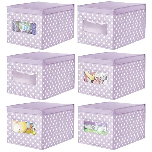 mDesign 6er-Set Aufbewahrungsbox aus Stoff – violett in pink von MDESIGN